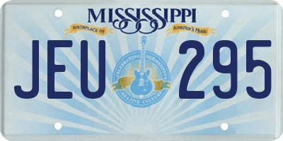 MS license plate JEU295