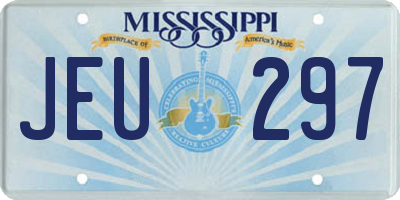 MS license plate JEU297