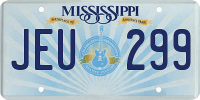 MS license plate JEU299