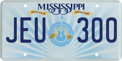 MS license plate JEU300