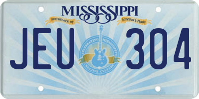 MS license plate JEU304