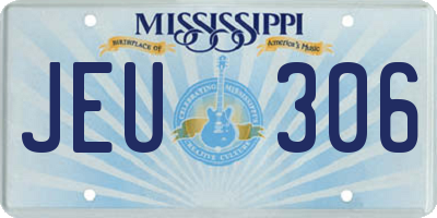 MS license plate JEU306