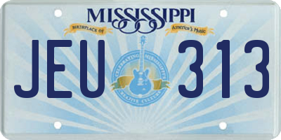 MS license plate JEU313