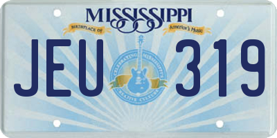 MS license plate JEU319