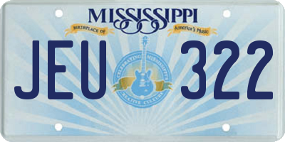 MS license plate JEU322