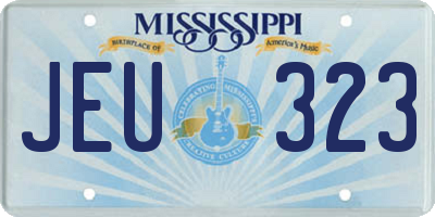 MS license plate JEU323