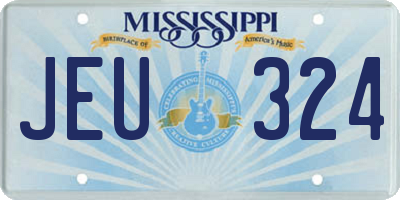 MS license plate JEU324