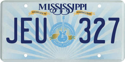 MS license plate JEU327