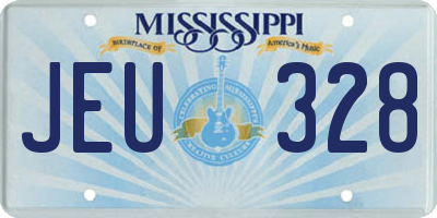 MS license plate JEU328