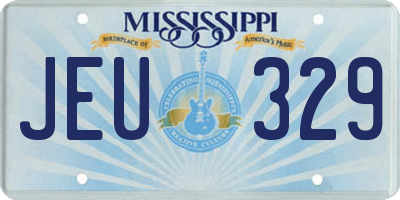 MS license plate JEU329