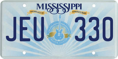 MS license plate JEU330