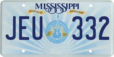 MS license plate JEU332