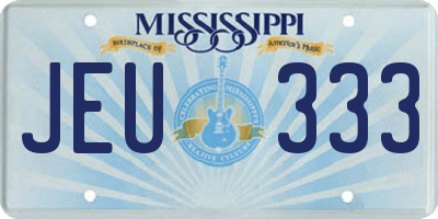 MS license plate JEU333