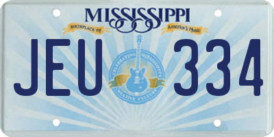 MS license plate JEU334