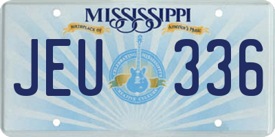 MS license plate JEU336