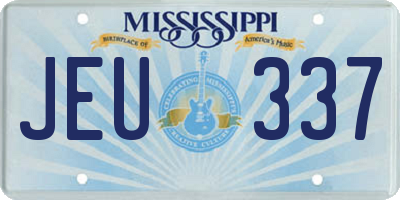 MS license plate JEU337