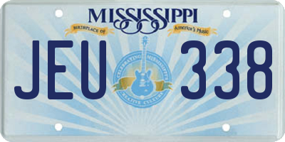MS license plate JEU338