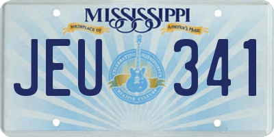 MS license plate JEU341