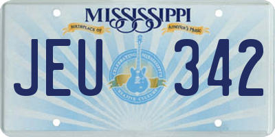 MS license plate JEU342