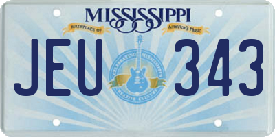 MS license plate JEU343