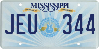 MS license plate JEU344