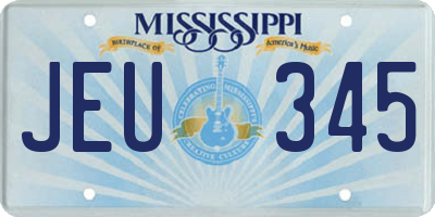 MS license plate JEU345