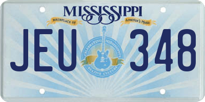 MS license plate JEU348