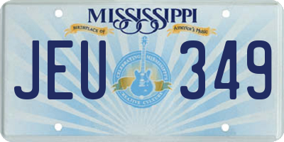 MS license plate JEU349