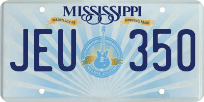 MS license plate JEU350