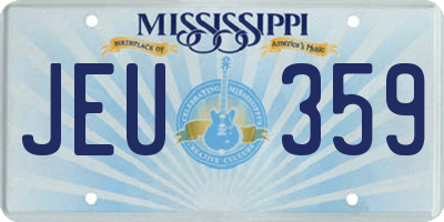 MS license plate JEU359