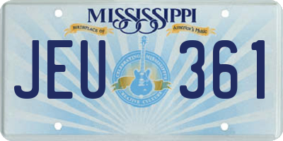 MS license plate JEU361