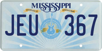 MS license plate JEU367