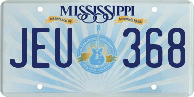 MS license plate JEU368