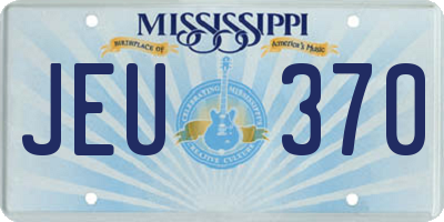 MS license plate JEU370