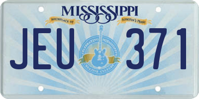 MS license plate JEU371