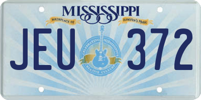 MS license plate JEU372
