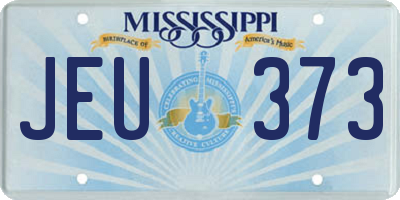 MS license plate JEU373