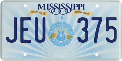 MS license plate JEU375