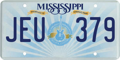 MS license plate JEU379
