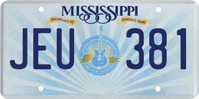 MS license plate JEU381