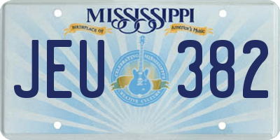 MS license plate JEU382