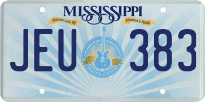 MS license plate JEU383