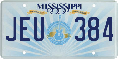MS license plate JEU384