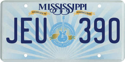 MS license plate JEU390