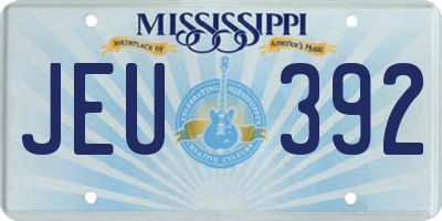 MS license plate JEU392