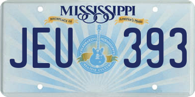 MS license plate JEU393
