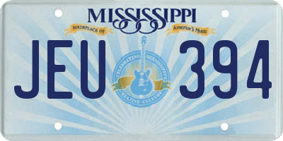 MS license plate JEU394