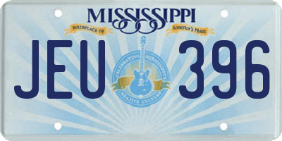 MS license plate JEU396
