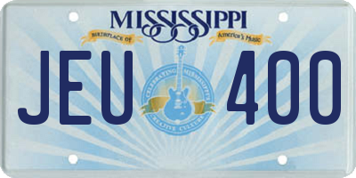 MS license plate JEU400