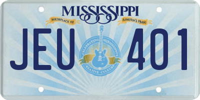 MS license plate JEU401